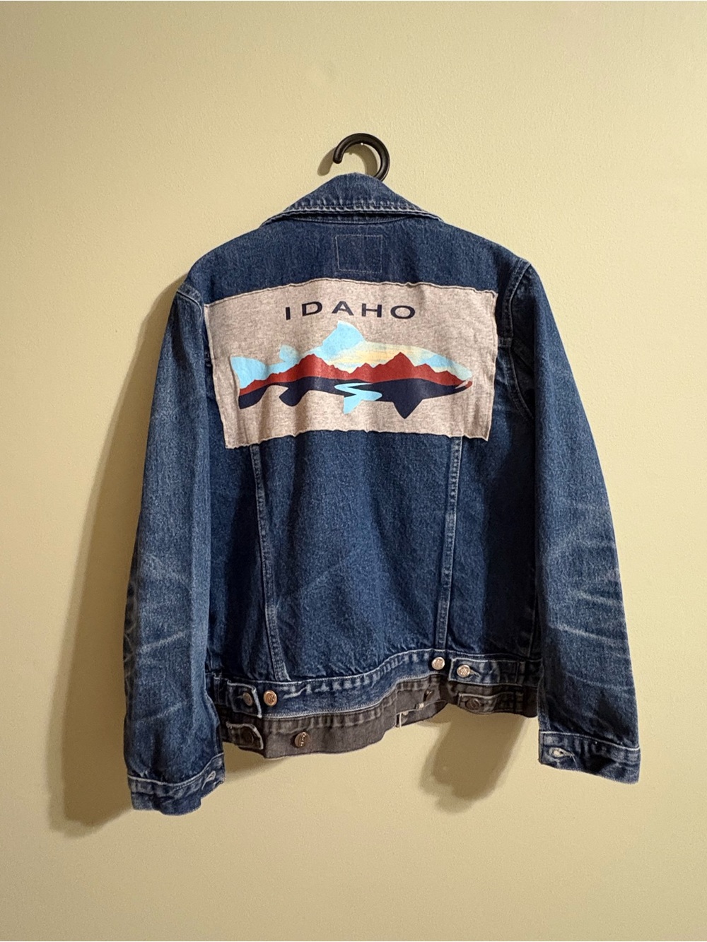 Idaho Scenic Patch Denim Jacket - Blue
